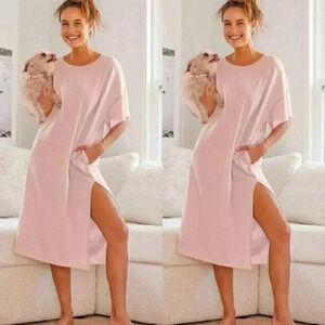 FP Cozy Girl Pink Oversized T-Shirt Dress